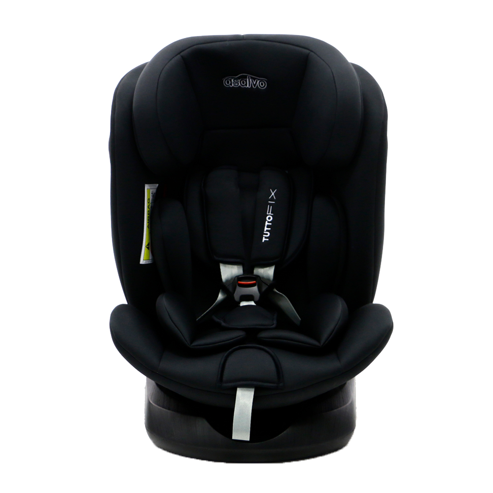 ASALVO Tutto Fix 360 ISOFIX Child Car Seat Groups 0/1/2/3 to 36kg, 9-Pos Adjustable Headrest, Removable Cover - Black