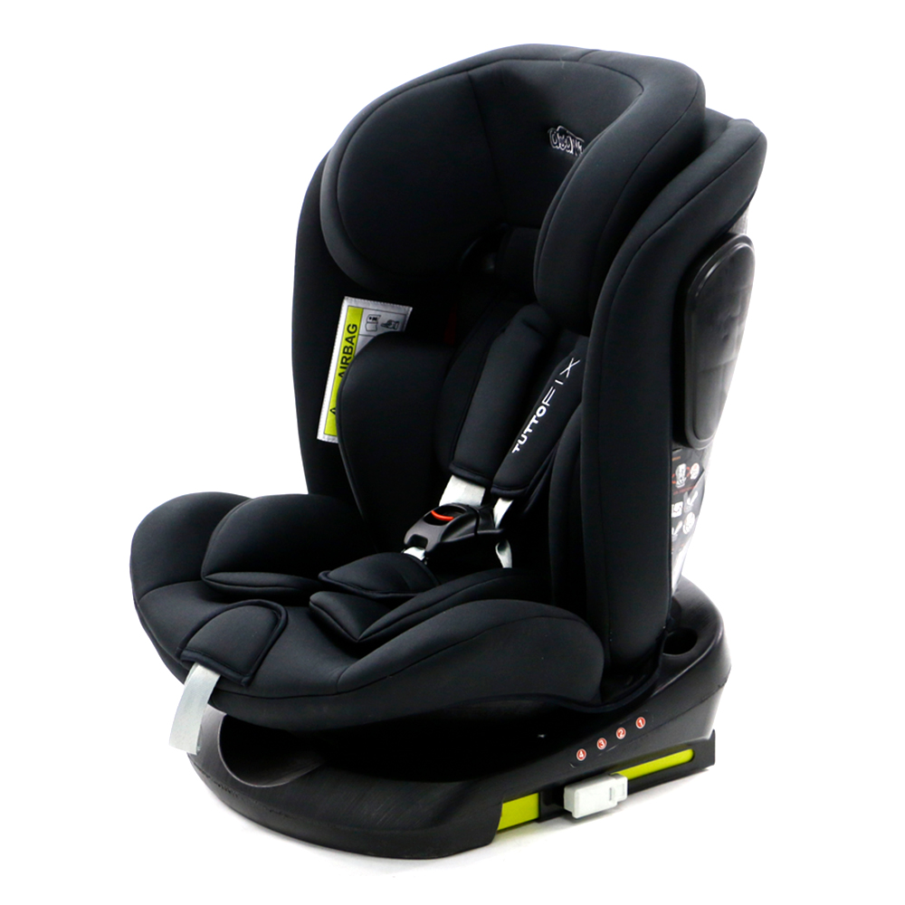 ASALVO Tutto Fix 360 ISOFIX Child Car Seat Groups 0/1/2/3 to 36kg, 9-Pos Adjustable Headrest, Removable Cover - Black