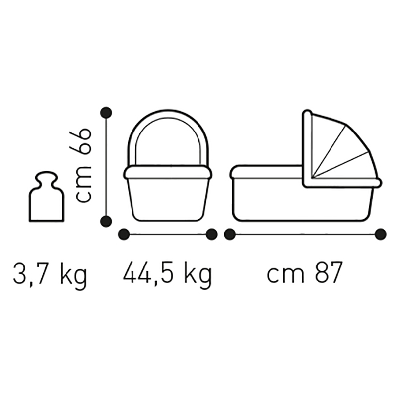 Brevi - Presto Trio Modular Stroller TravelSystem - Dark Grey