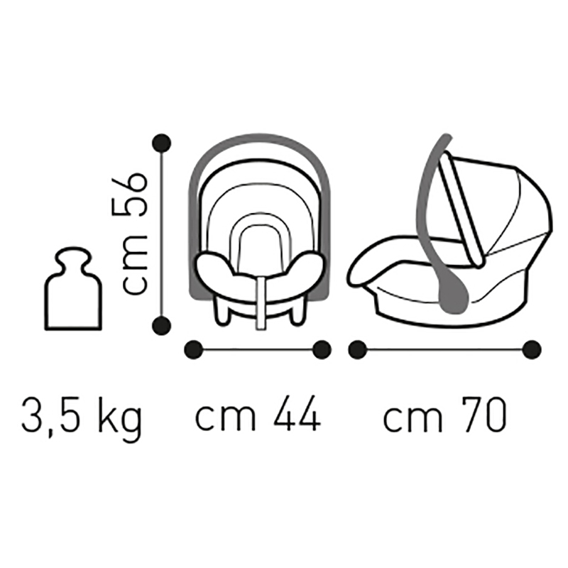 Brevi - Presto Trio Modular Stroller TravelSystem - Dark Grey