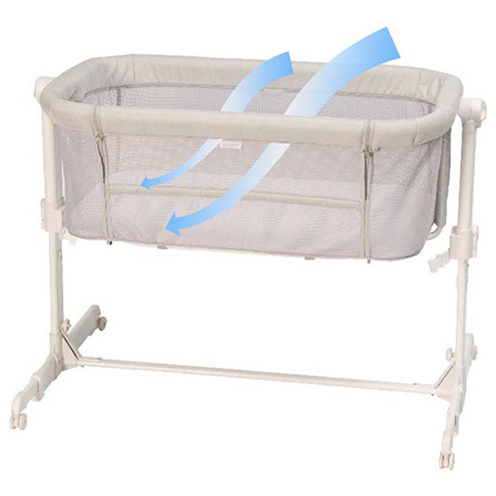 Brevi - Vicino Air Feel Foldable Bedside Crib - Cream
