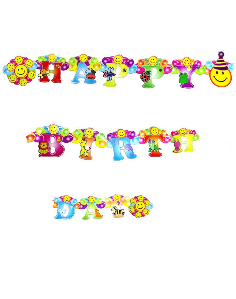 Tamona - Happy Birthday Smiley Party Banner