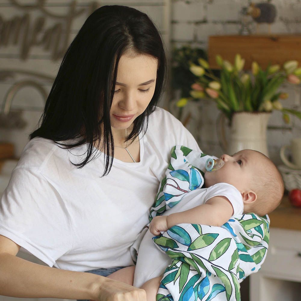 Tommy Lise - Muslin Swaddle Suitable For New Born - Dancing Shrub - 120 X 120cm