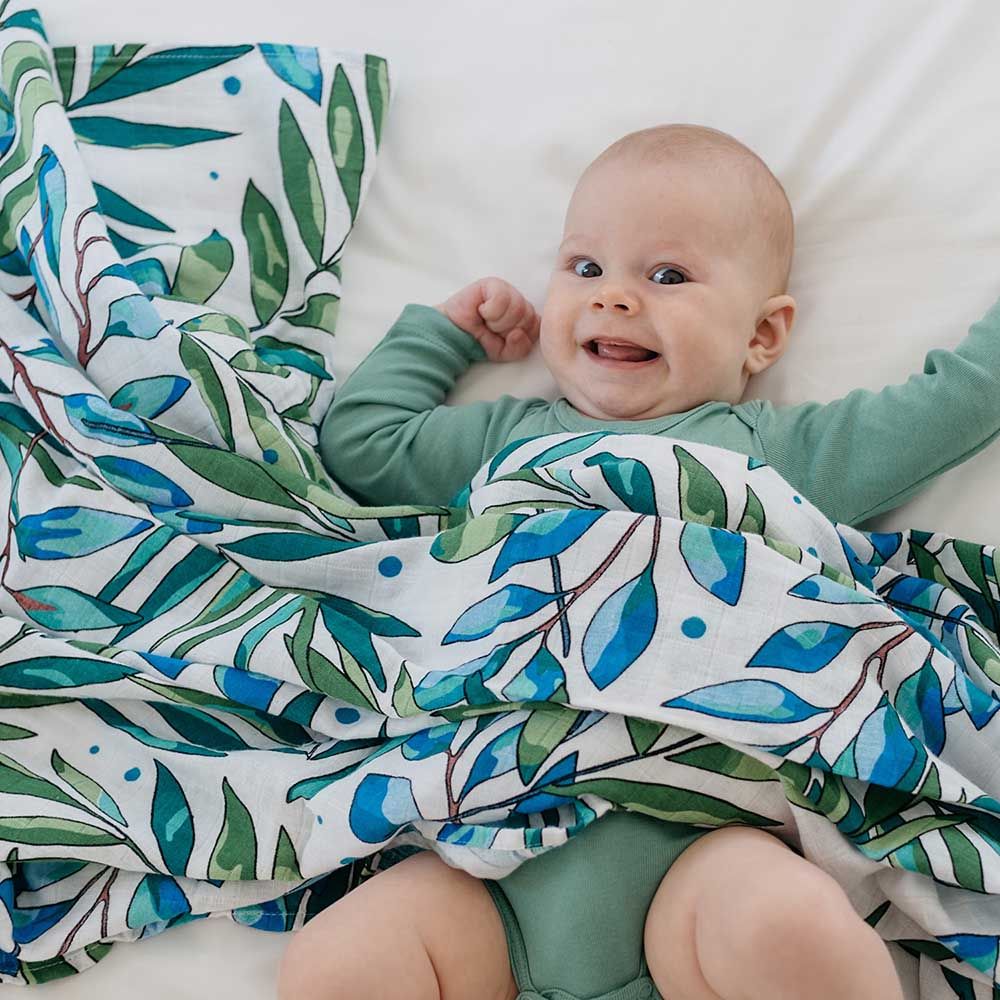 Tommy Lise - Muslin Swaddle Suitable For New Born - Dancing Shrub - 120 X 120cm