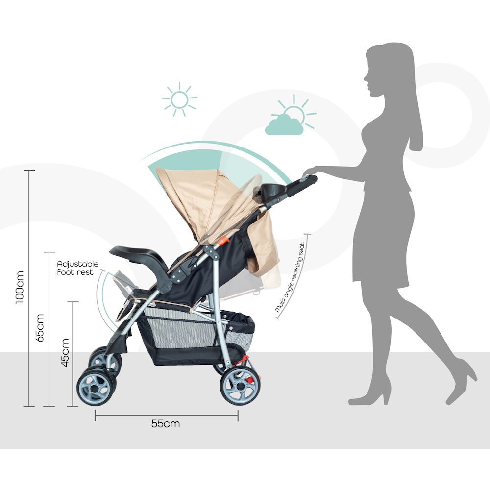 Moon - Trek One Fold Stroller & Cat Pull String Toy