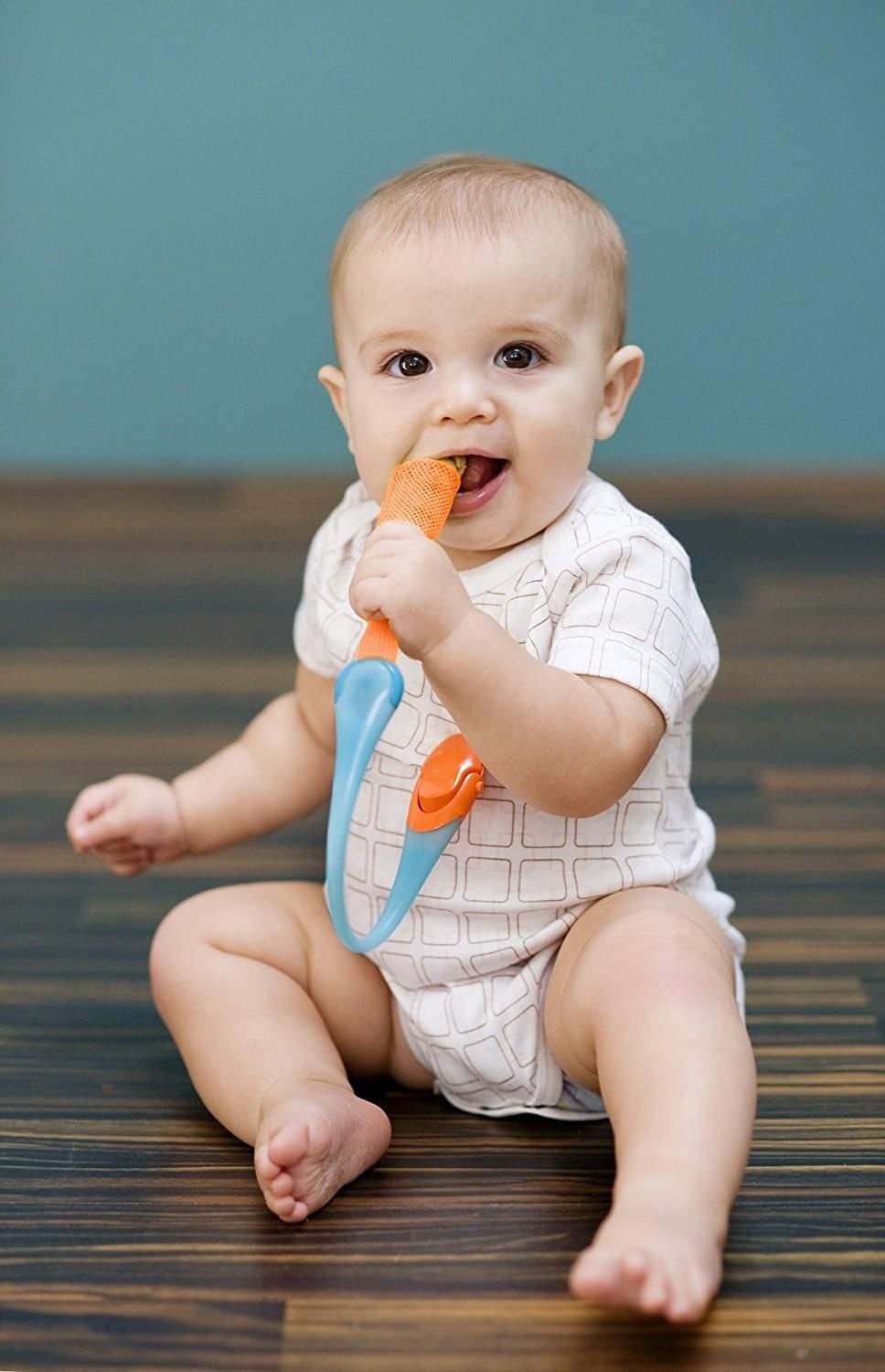 Boon Blue/Orange Gnaw Multi-Purpose Teething Teether 