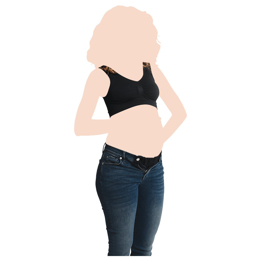 Carriwell - Organic Cotton Flexi Belt/ Elastic Waist Extender - Black