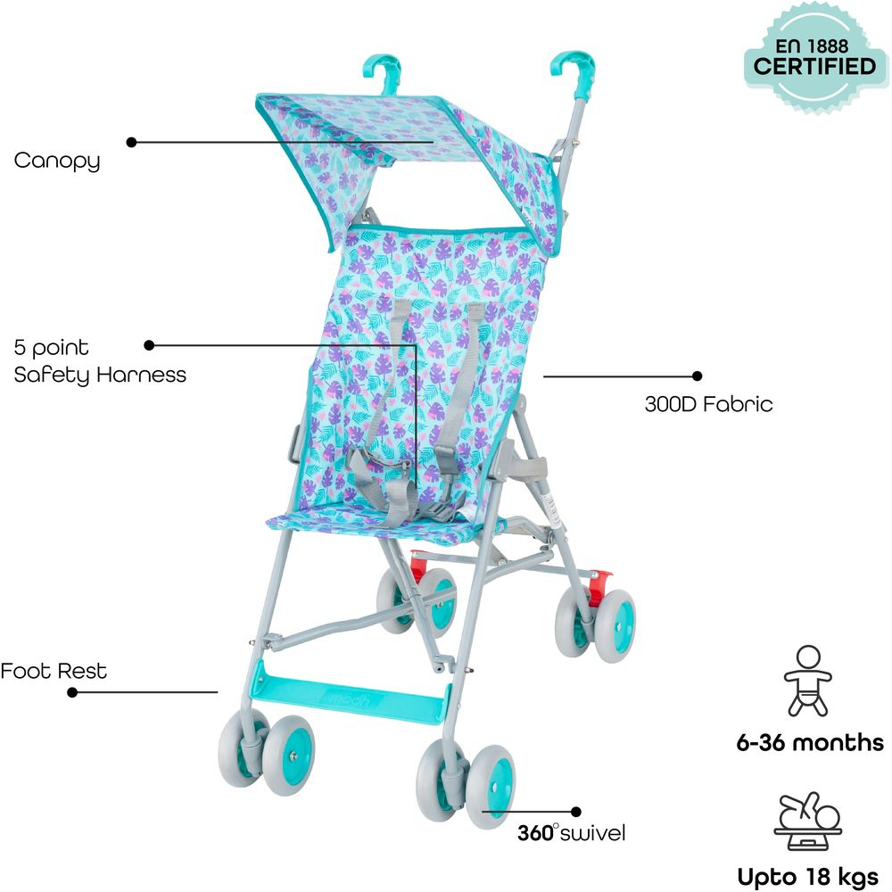 MOON - Jet-Light Weight/Compact Fold Buggy Stroller-Leaf