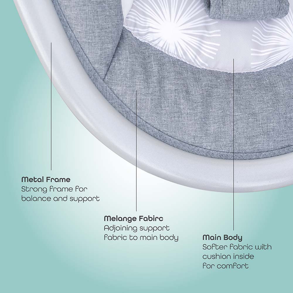 Moon - Musical Baby Swing - Grey