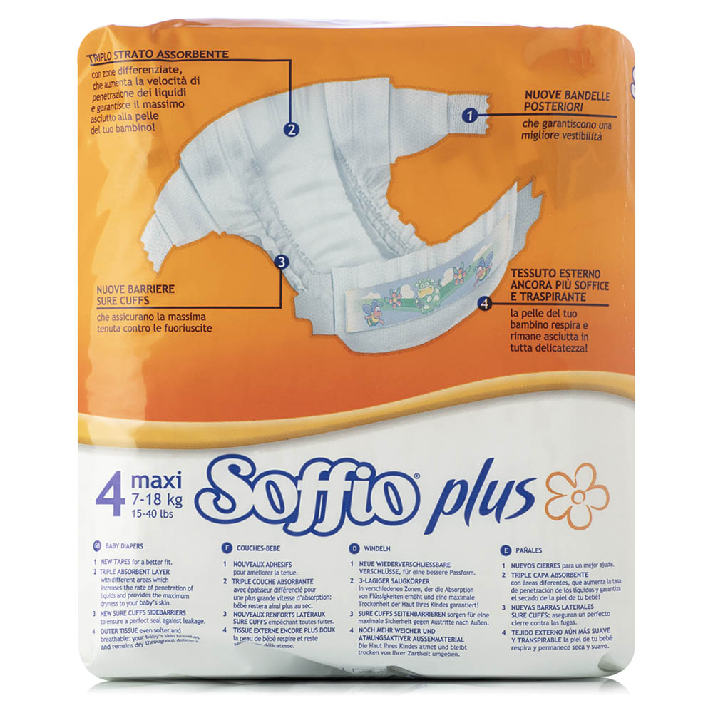 Soffio - Plus Soft Hug Parmon From 7Kg-18Kg - 18 Diapers