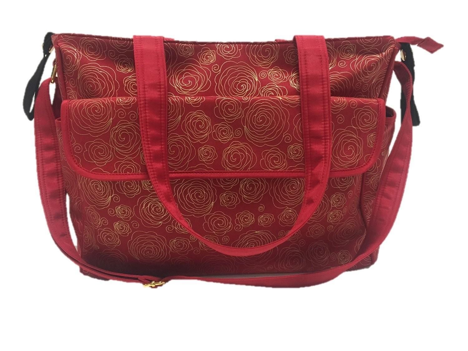 Summer Infant, Red/Gold Swirl Messenger Changing Bag
