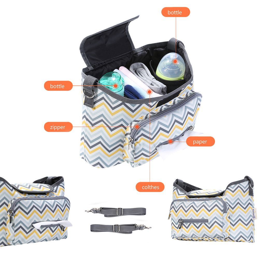 Teknum Travel Lite Stroller Sld Dark Grey with Sunveno Diaper Bag