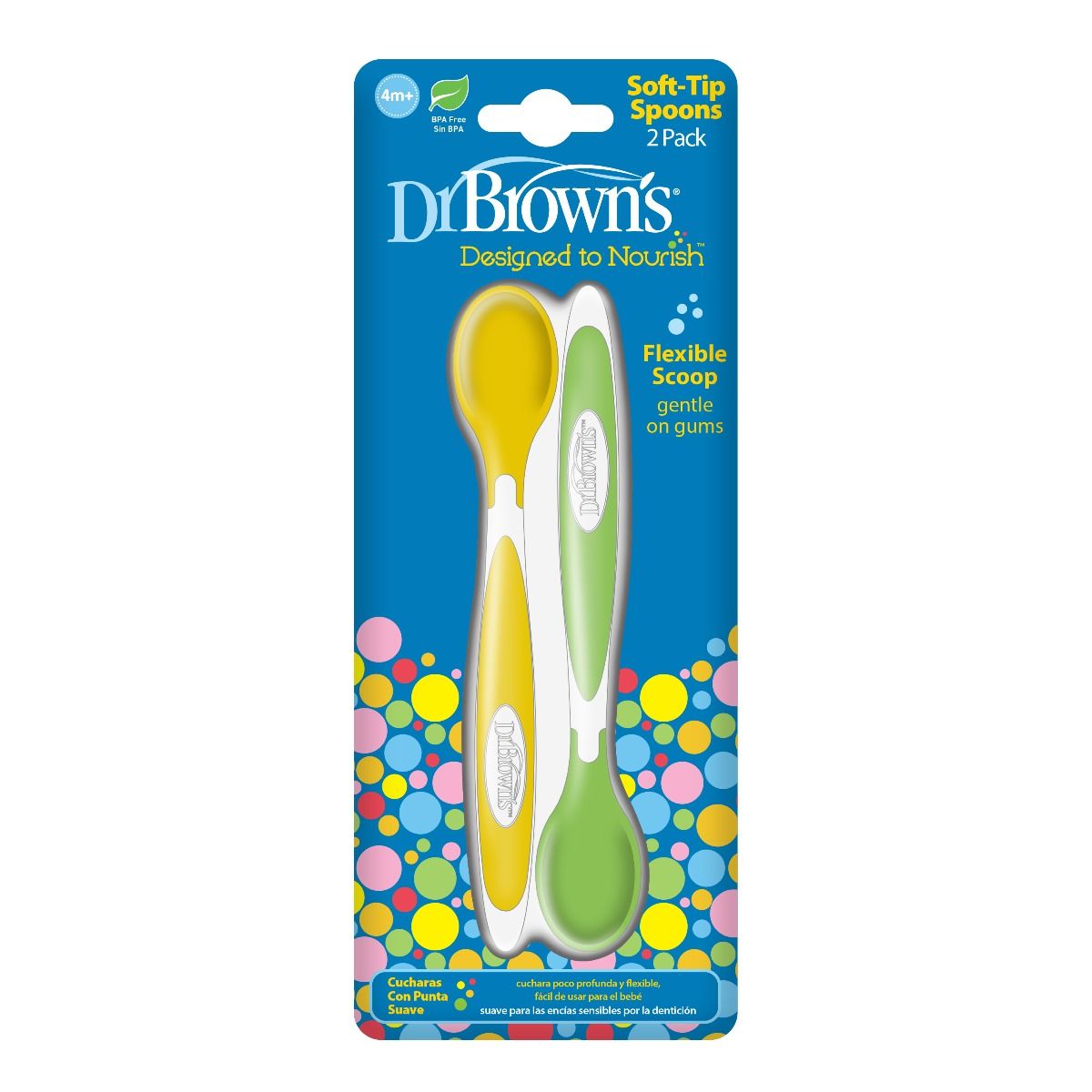 DrBrowns - Soft-Tip Spoon, 2-Pack (Yellow, Green)