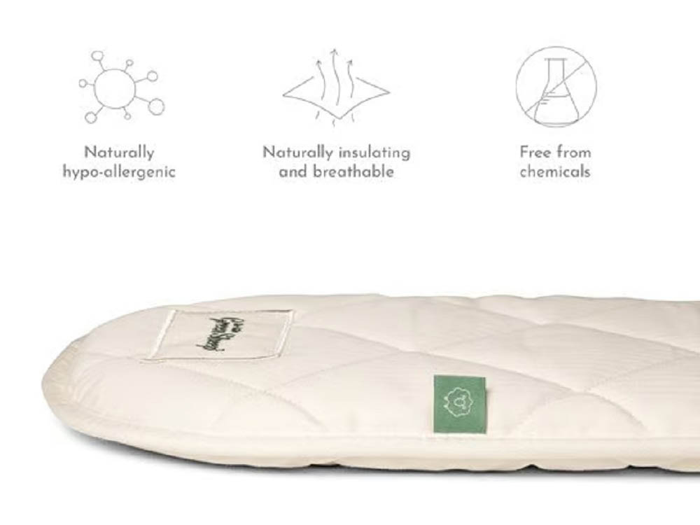 The Little Green Sheep - Twist Cot Bed Mattress for Chicco Next to Me Baby Bedside Crib - White