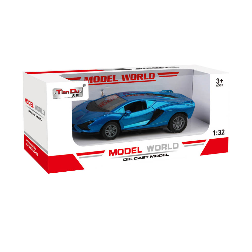 Tian Du - 1:32 Lamborghini Alloy Pull Back Car Can Open the Door Assorted 1Pc