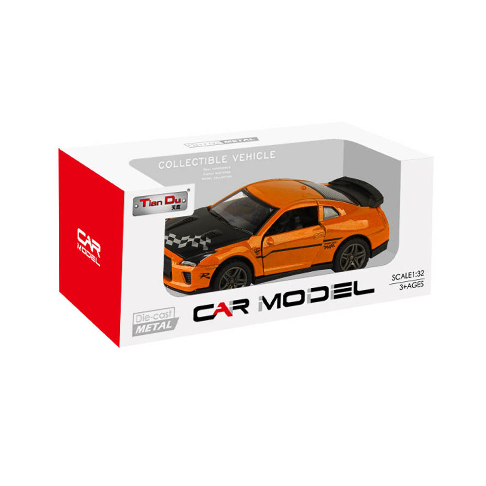 Tian Du - 1:32 Nissan Gtr Alloy Pull Back Car Can Open the Door Assorted 1Pc