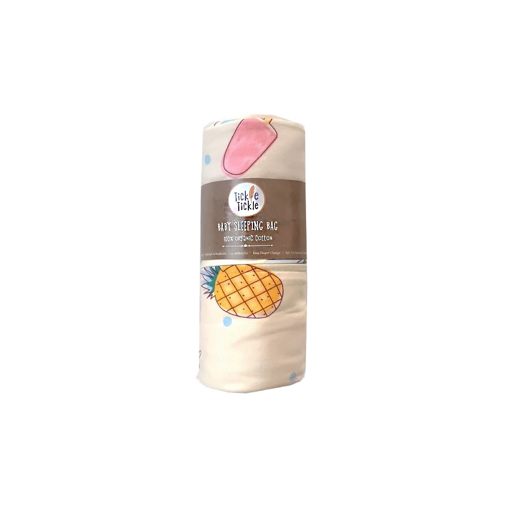 Tickle Tickle - Nap a Lil Organic Cotton Sleeping Bag - Pina Colada - 3Months - 3Years