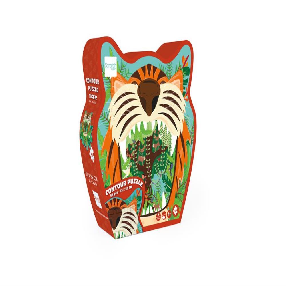 Scratch Europe - Tiger Contour Puzzle - 58Pcs