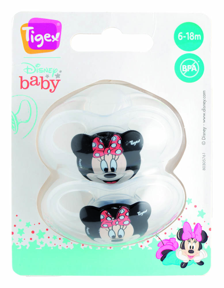 Tigex - 2 Silicone Pacifiers Soft Touch Friends +6M Minnie