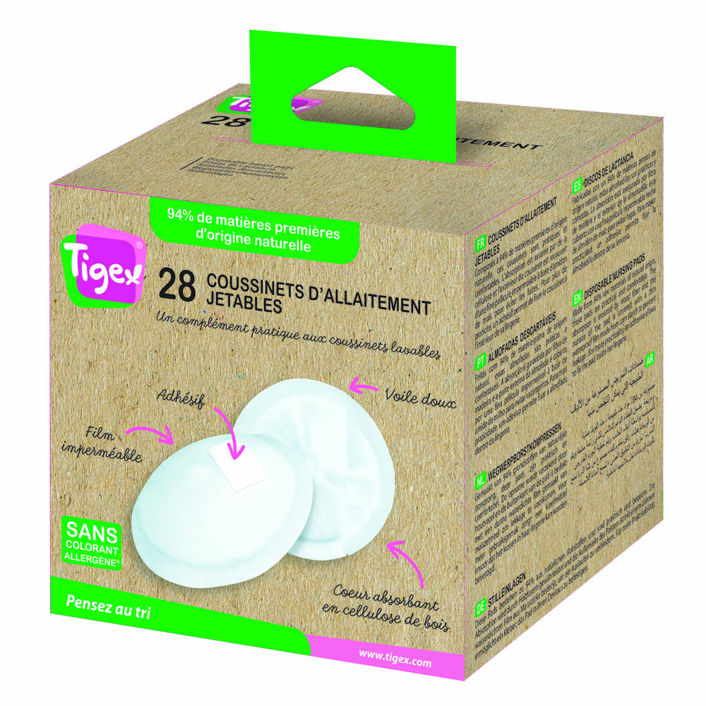 Tigex - 28 Breast Pads From 94% Natural Origin