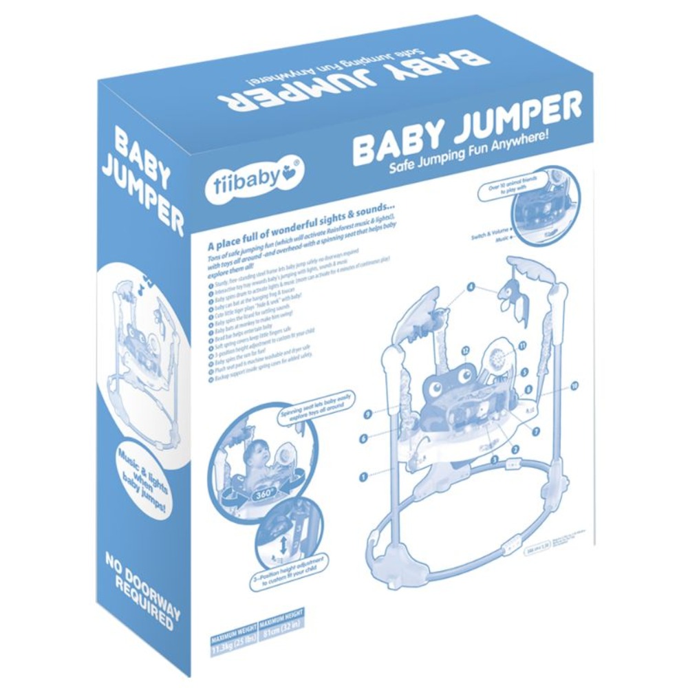 Tiibaby - Baby Jumper Chair with Music & Lights - Green