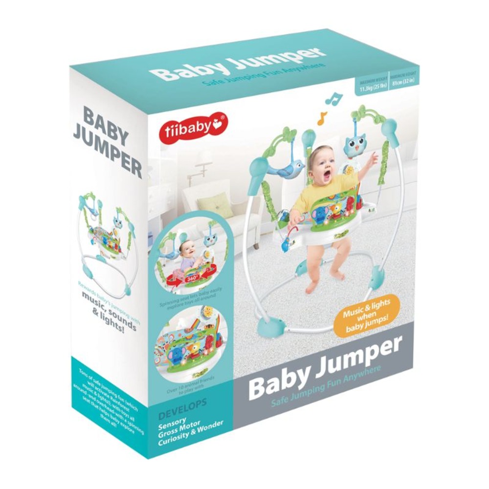 Tiibaby - Baby Jumper with Music & Lights - Blue/Pink