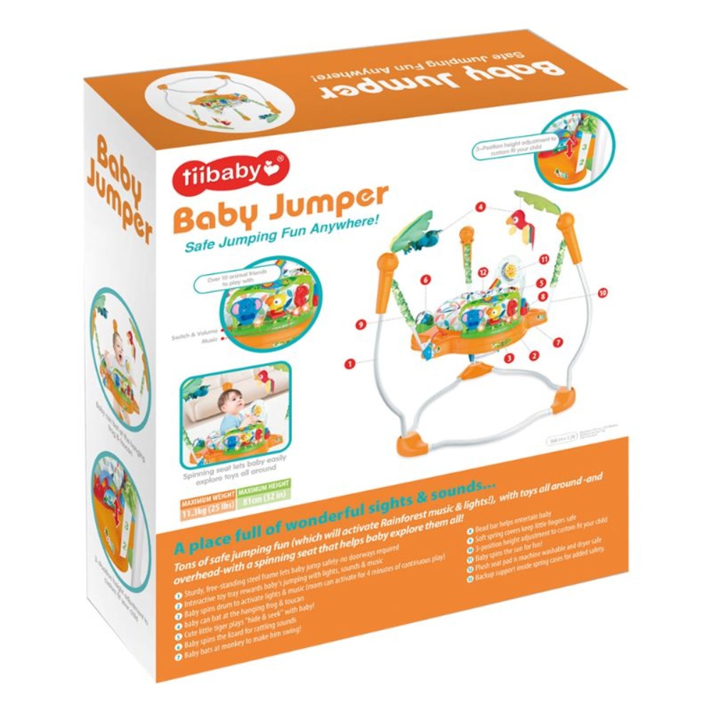 Tiibaby - Baby Jumper with Music & Lights - Orange