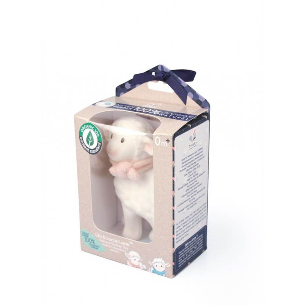 Tikiri - Lila & Lucas Lamb Collection Lila Rubber Toy Pink