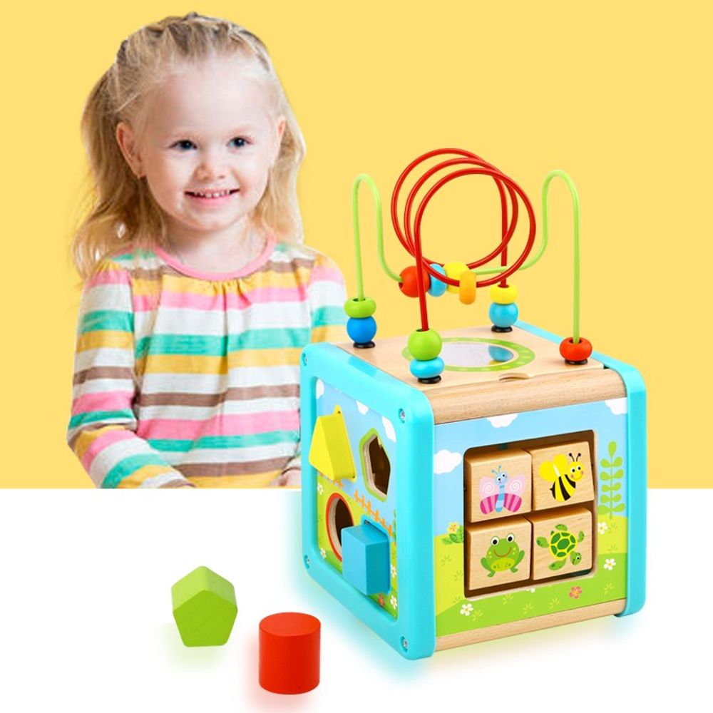 Tooky Toy - Wooden Cube Garden Animals - 6 pcs