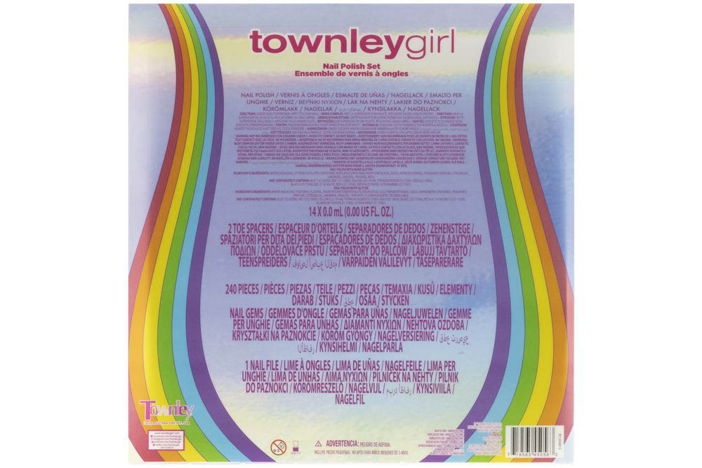 Townley Girl - 15pk Nail Polish Set With Nail Gem Wheel and Toe Spacers