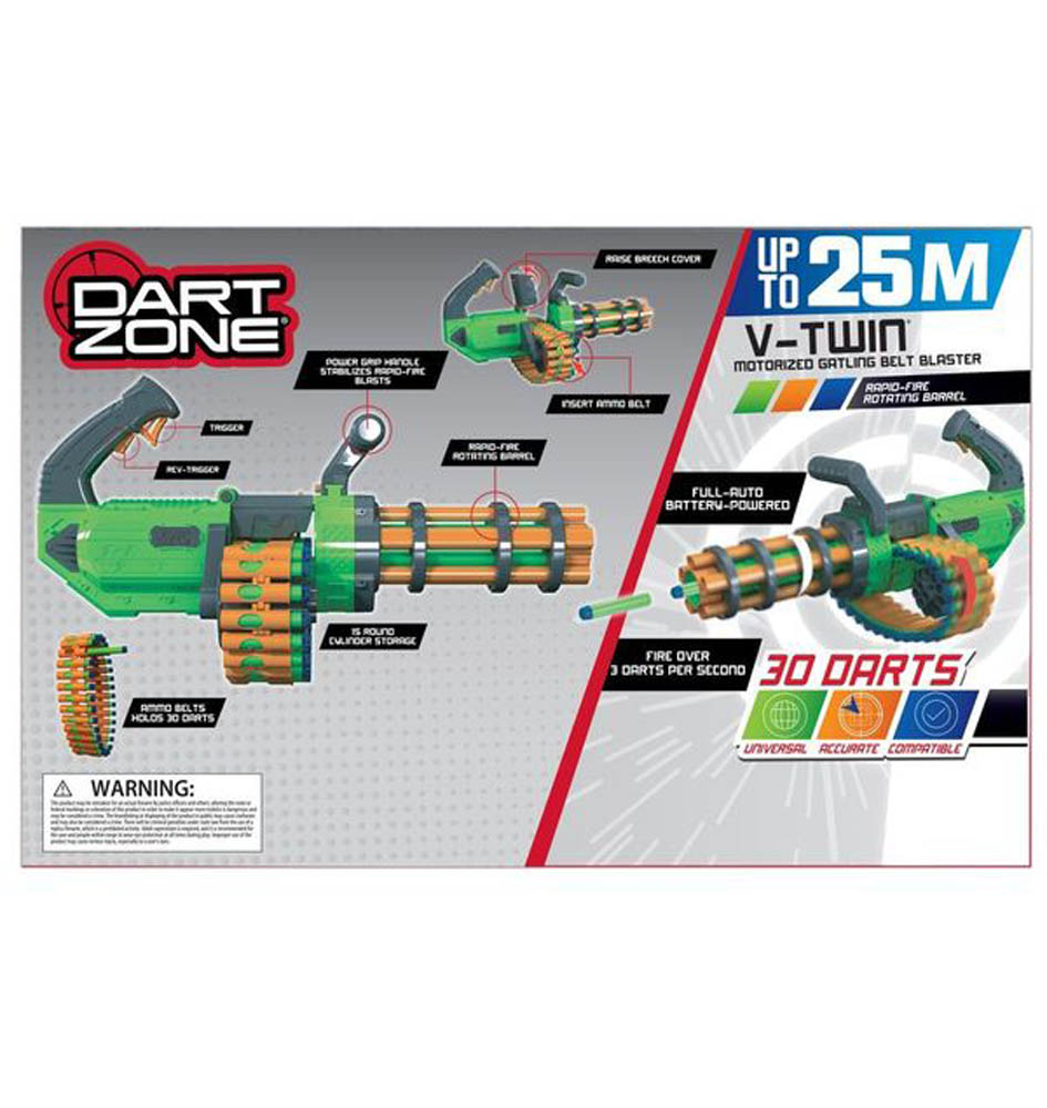 Toypro - Dart Zone-V-Twin Motorized Gatling Belt Blaster