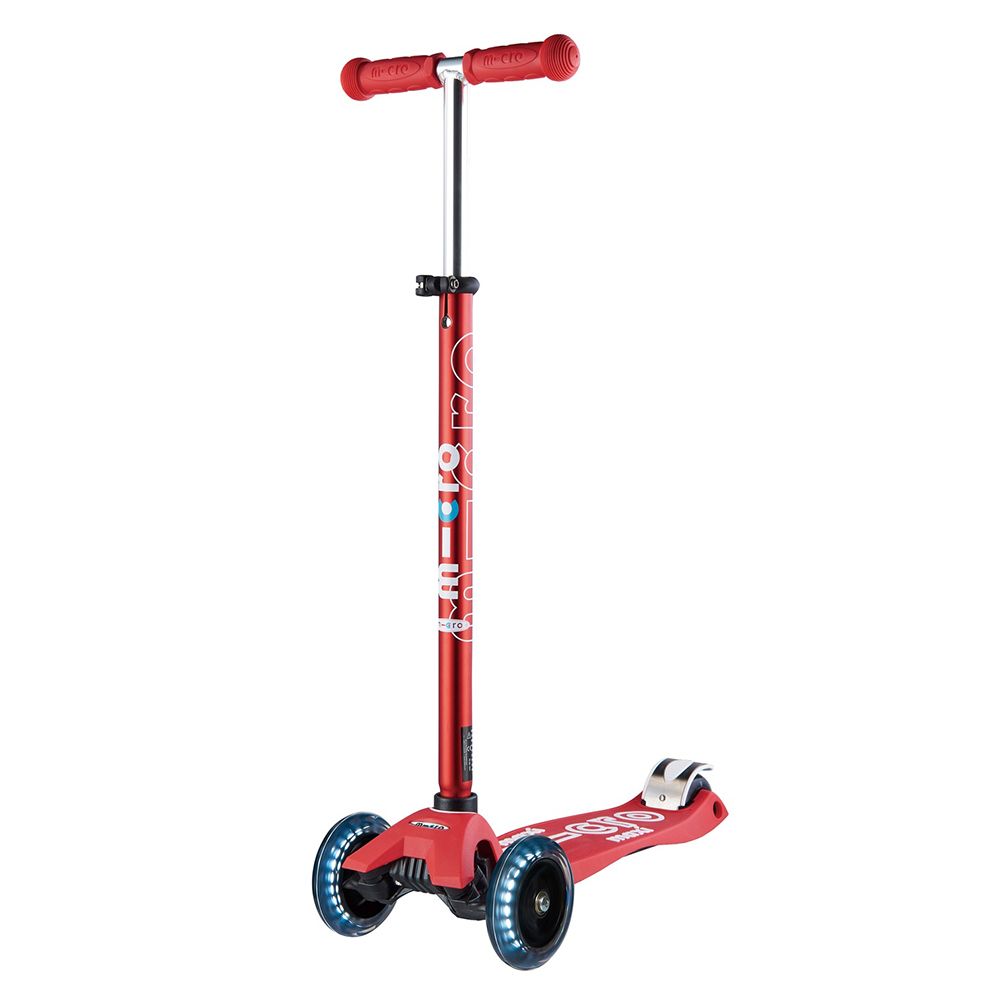 Micro - Maxi Deluxe Scooter For Kids - with LED - Red
