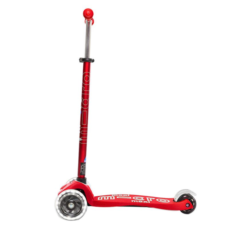 Micro - Maxi Deluxe Scooter For Kids - with LED - Red