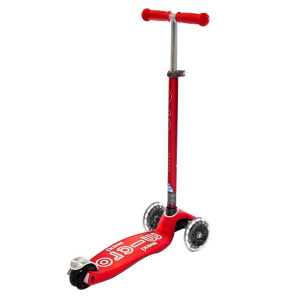 Micro - Maxi Deluxe Scooter For Kids - with LED - Red