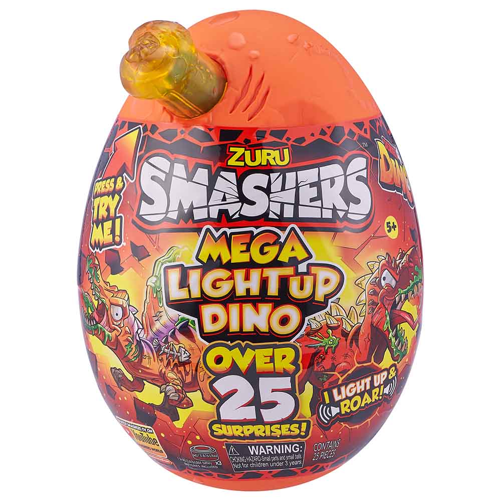Smashers - Epic Egg Mega Light-Up Dino, Dinosaur Toy, 25 surprises