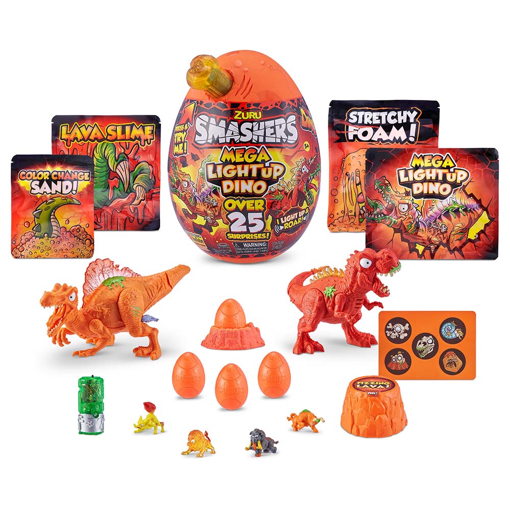 Smashers - Epic Egg Mega Light-Up Dino, Dinosaur Toy, 25 surprises