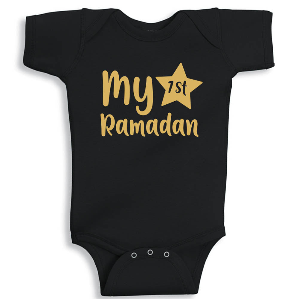 Twinkle Hands - My First Ramadan - Baby Onesie - Black