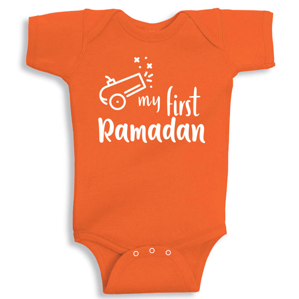 Twinkle Hands - My First Ramadan - Baby Onesie - Orange