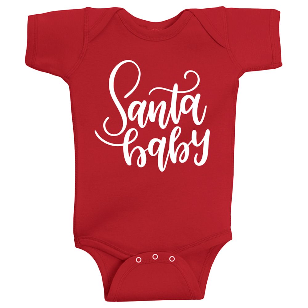 Twinkle Hands - Santa Baby Christmas Baby Onesie - Red