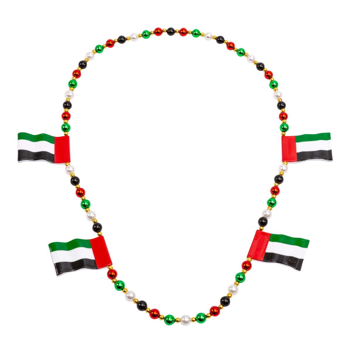 UAE Flag Bead Necklace 38.6 In (98 Cm)