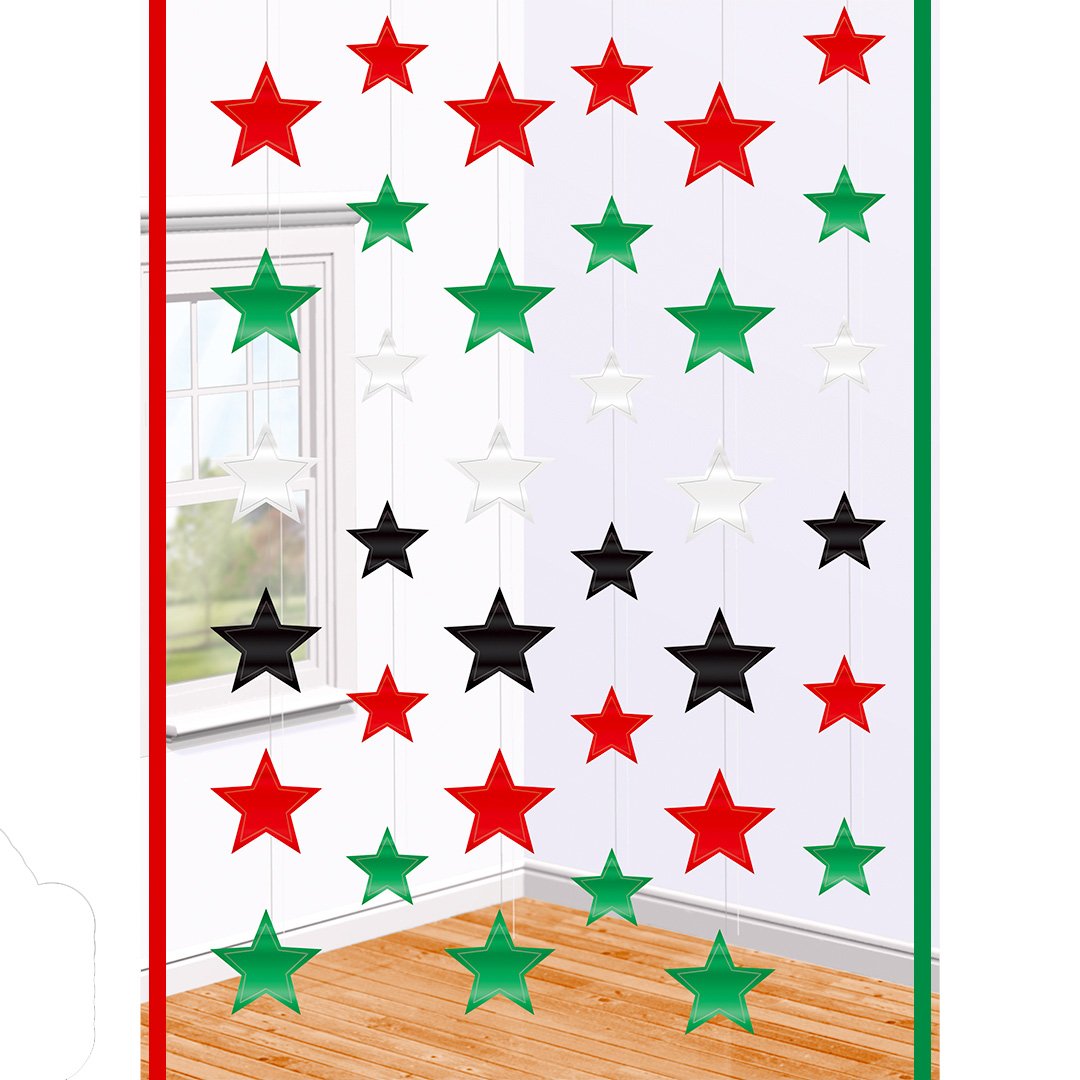 UAE Star String Decorations Foil 6 Strings, 7inch