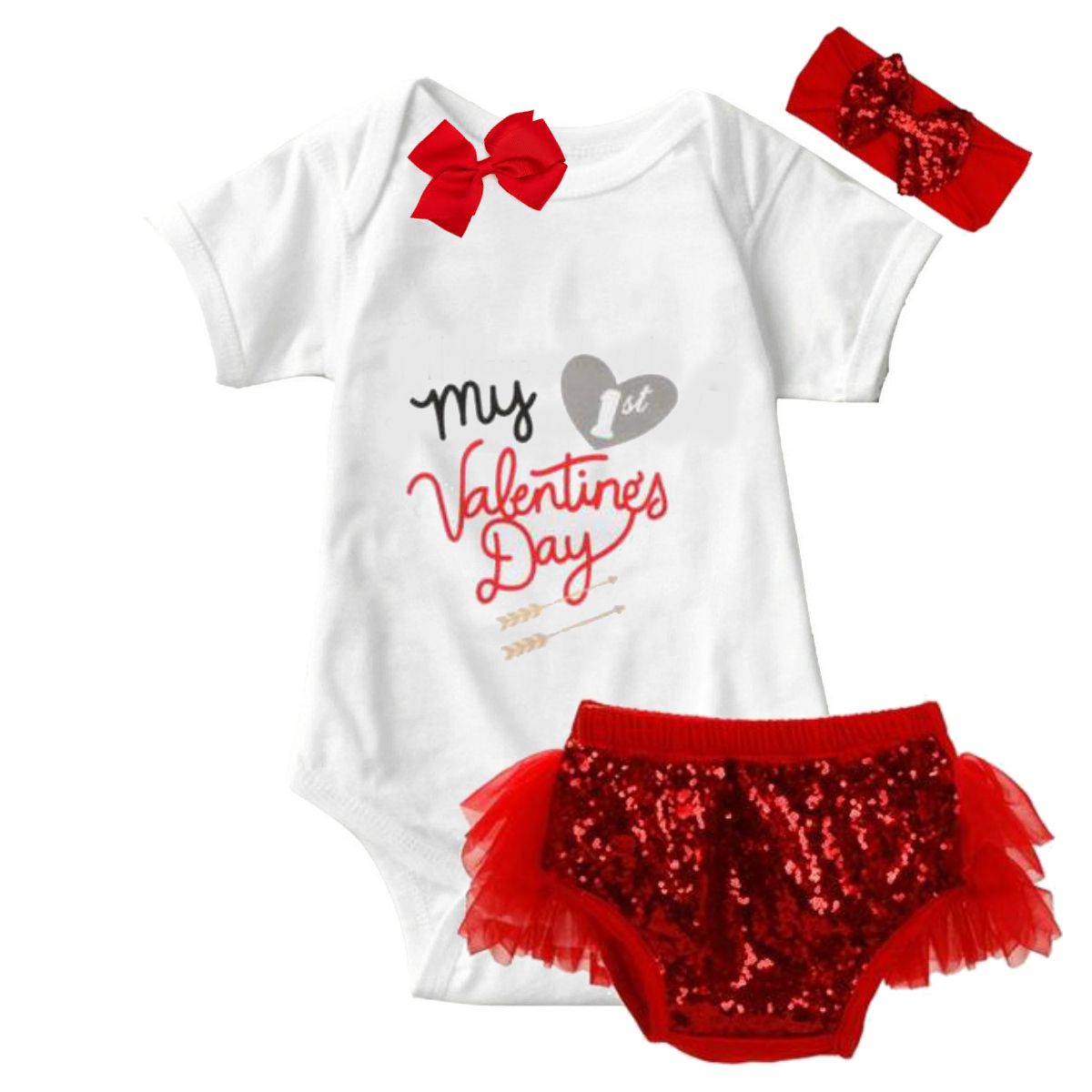 My 1st Valentine's Day Onesie & Tutu Set