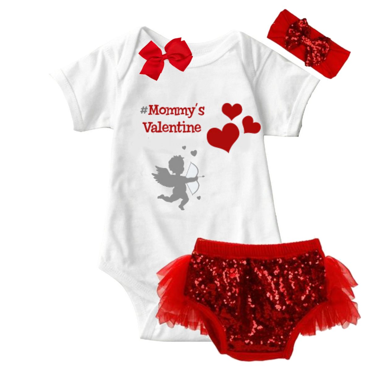 Mommy's Valentine White Onesie & Tutu Set