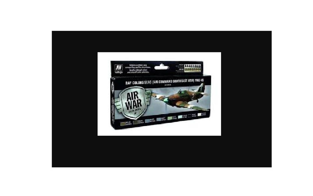 Vallejo-71146-Air-War-Color-Series-Raf-Colors-Seac-Air-Command-South-East-Asia-1942-1945-8-pc-Set