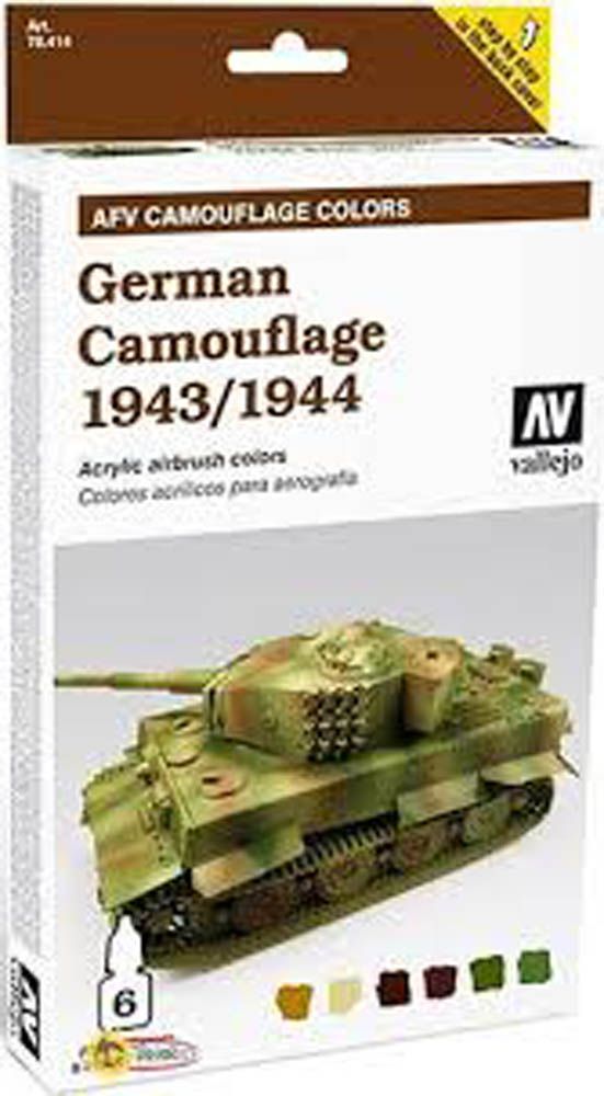 Vallejo-78414-Afv-Armour-Painting-System-Set-German-Camouflage-1943-1944-6x8ml-Set