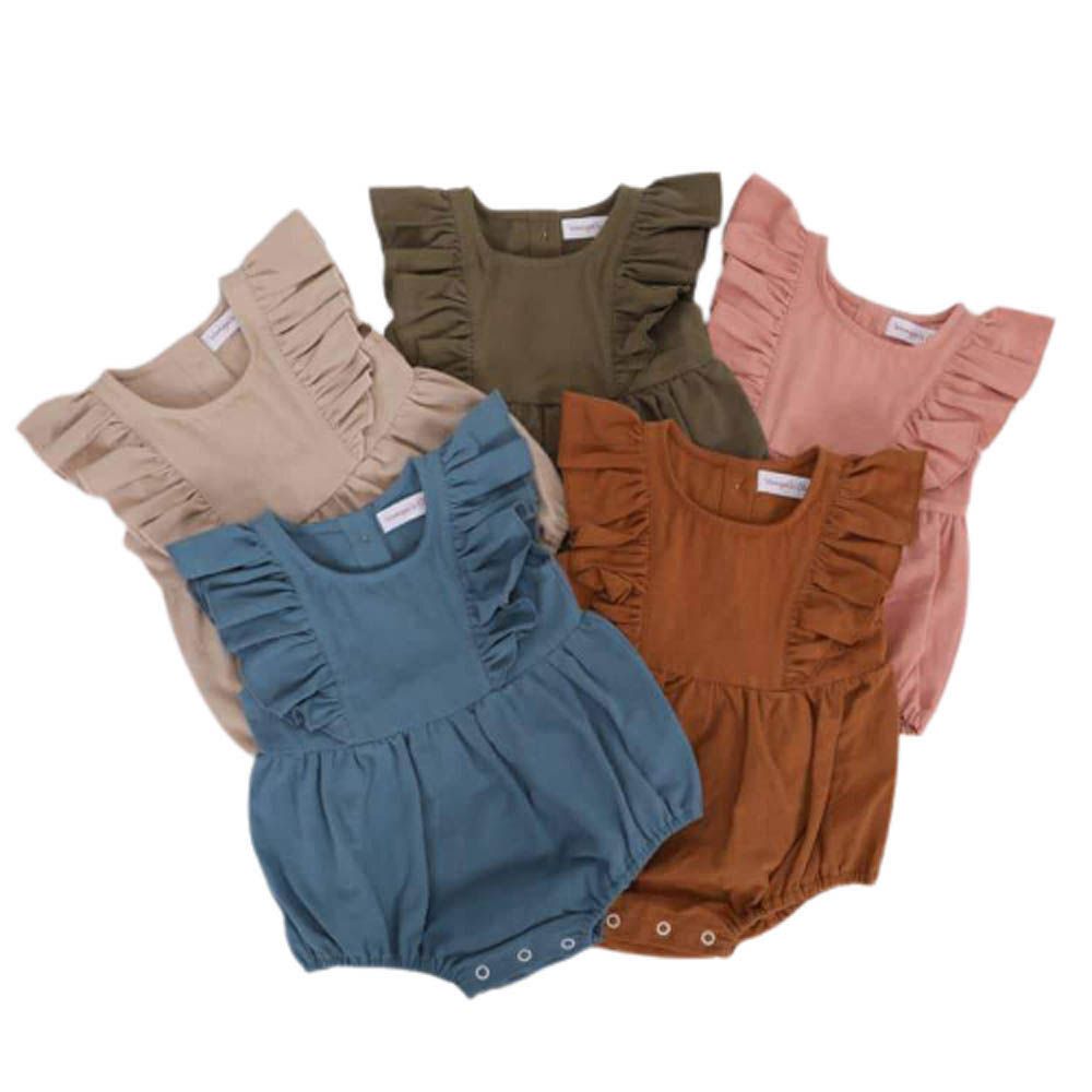 Vanya's Closet - Isabella Romper Solid Rust Color 1PC