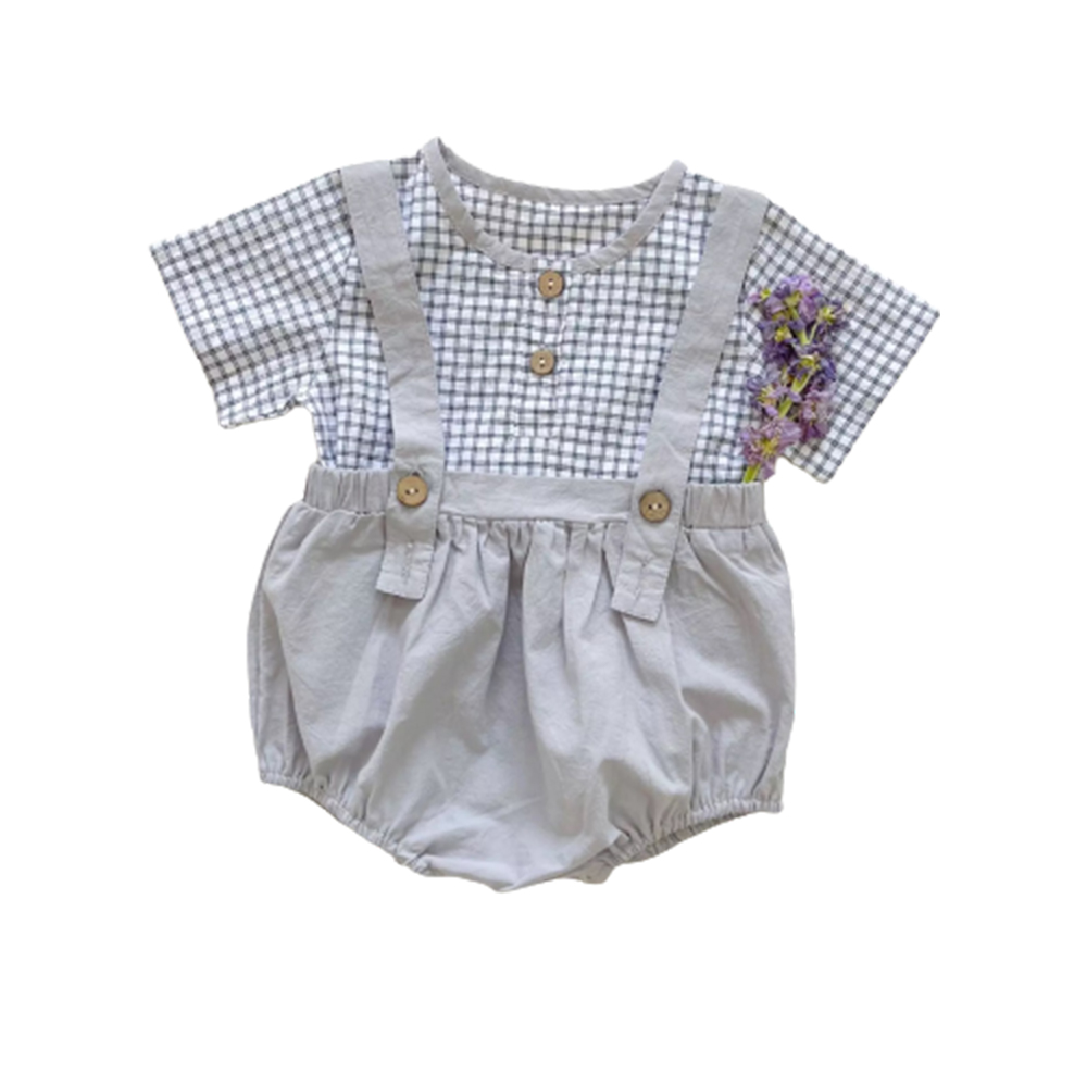 Vanya's Closet - Ezekiel Suspender Romper - Blue