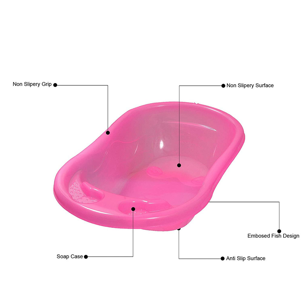 SunBaby - Plastic Bathtub w/ Bath Seat Sling - Pink