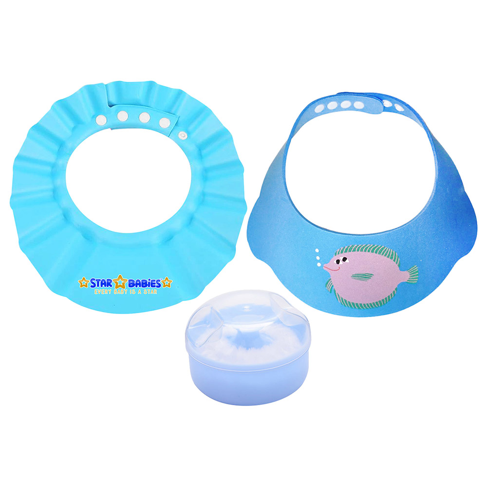 Star Babies Shower Cap Pack Of 2 & Powder Puff