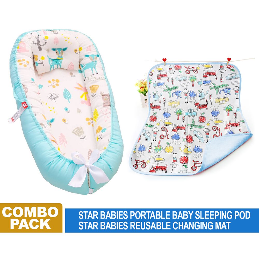 Star Babies - Lounger Sleeping Pod + Reusable Changing Mat